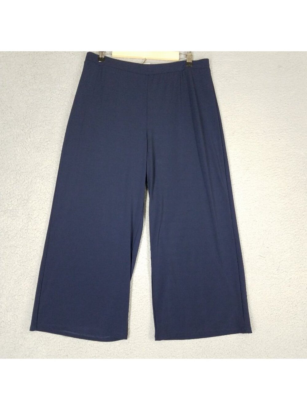 Chico's Wide Leg Pants Women's 2/ Large Crop 24" Blue Pull On Casual Travel
